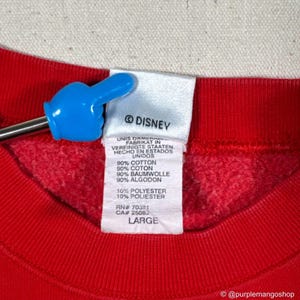 VINTAGE 1990s Disney Mickey Mouse Embroidered Crewneck Sweatshirt | Red | Large | USA image 5