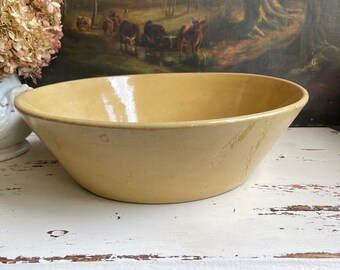 Antique Milk Pan Yellowware Stoneware