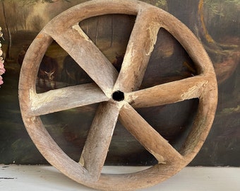 Antique Wood Paddle Wheel