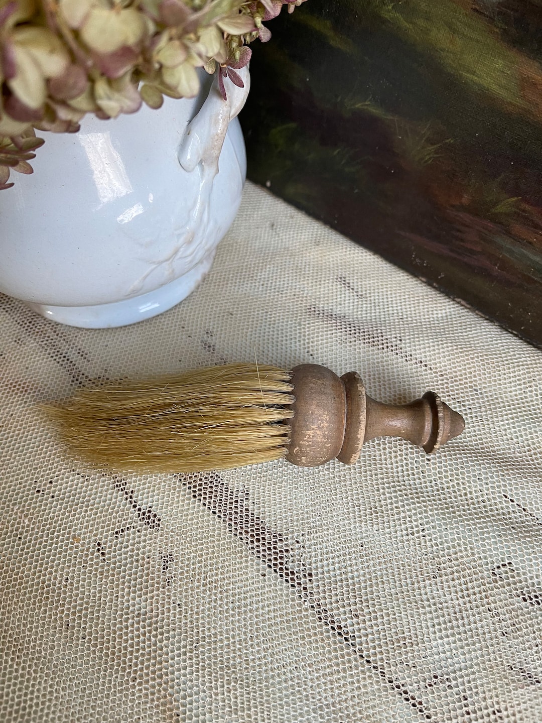 Antique English Horse Hair Barber Brush Etsy