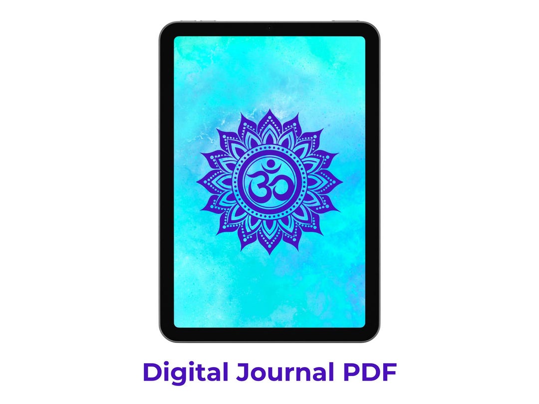 Blue Aum Lined Digital Journal, 90 Page PDF, Printable, Minimalist ...