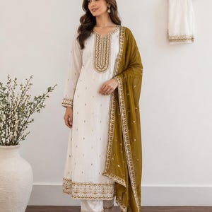 White Gold Anarkali - Etsy