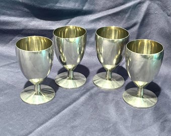 Vintage Small Pewter Goblets