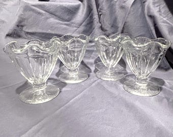 Vintage Glass Tulip Ice Cream Cups
