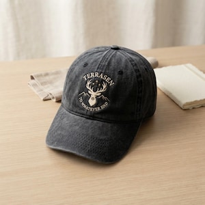 Embroidered Terrasen Stag Hat, BookTok Throne Of Glass Aesthetic, Fantasy Reader Bookish Lover Casual Summer Outdoor Birthday Party Gift