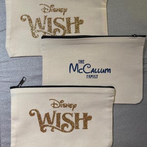 Customizable Disney- Inspired Cruise Zipper Pouch/Make-up Bag/Pencil Case: Pixie Dust, Fish-Extender Gift
