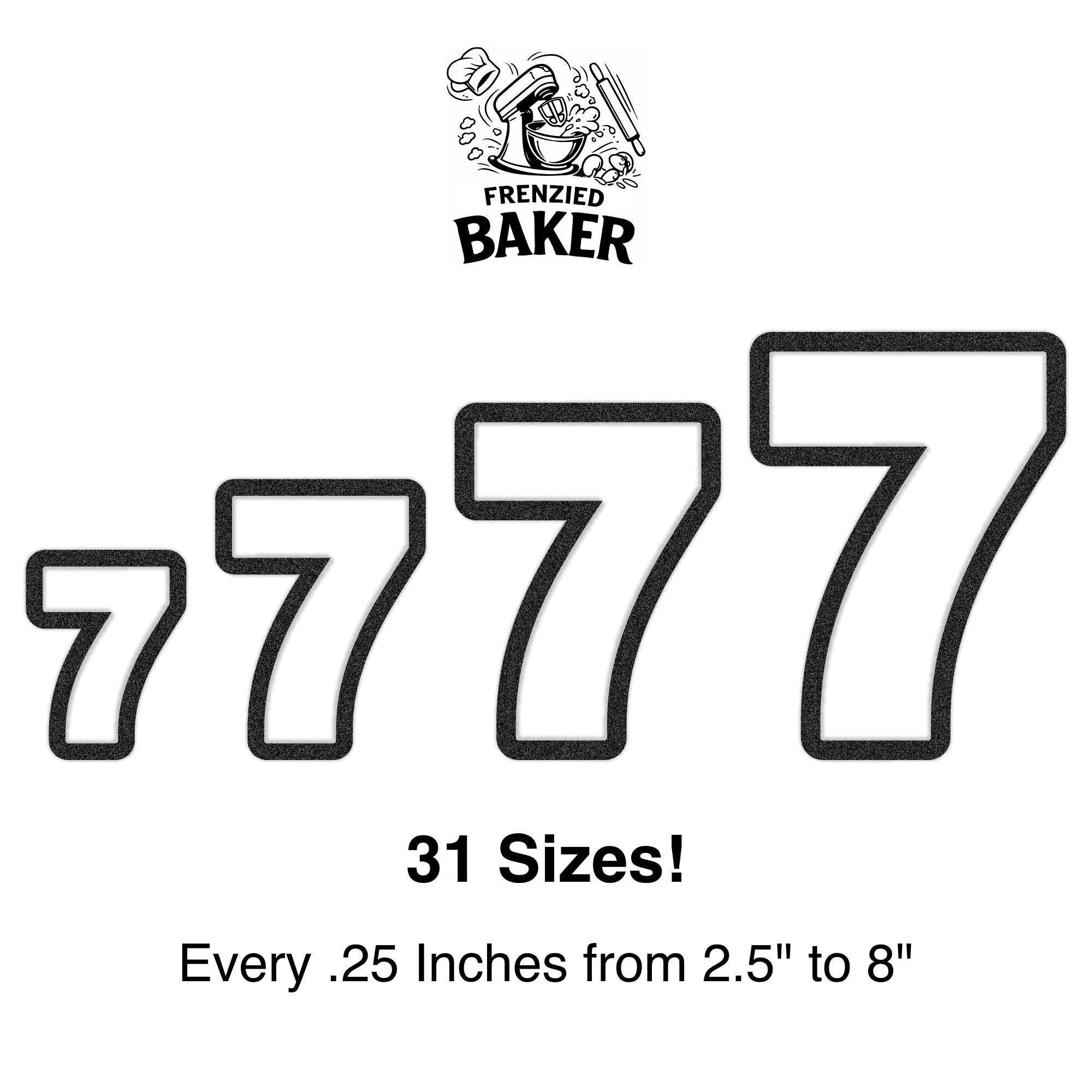 Number 7 Cookie Cutter STL Files — 28 3D Print Files Included — Seven ...