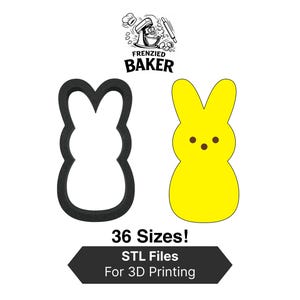 Peep Cookie Cutter Set – 36 STL Files – Easter Bunny Cutters for Cookies, Fondant & Clay – Digital Download – 0.5" to 9.25" for 3D Printing