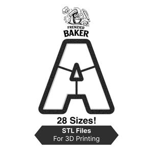 Letter A Cookie Cutter STL Files — 28 3D Print Files Included — Uppercase A Cutter for Biscuits Cakes Fondant Clay — Digital Download