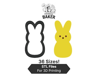 Peep Cookie Cutter Set – 36 STL Files – Easter Bunny Cutters for Cookies, Fondant & Clay – Digital Download – 0.5" to 9.25" for 3D Printing