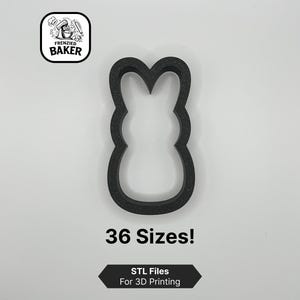 Juego de cortadores de galletas Peep – 36 archivos STL – Cortadores de conejitos de Pascua para galletas, fondant y arcilla – Descarga digital – De 0,5" a 9,25" para impresión 3D