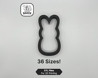 Peep Cookie Cutter Set – 36 STL Files – Easter Bunny Cutters for Cookies, Fondant & Clay – Digital Download – 0.5" to 9.25" for 3D Printing