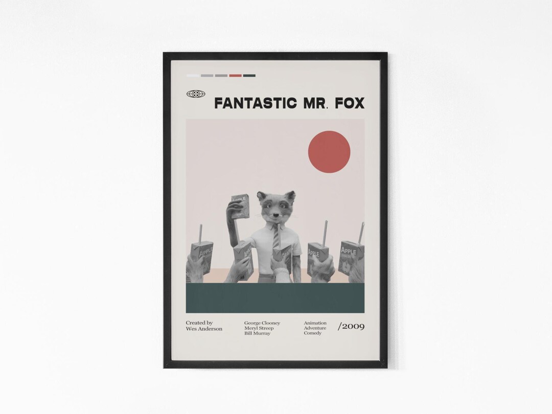 Fantastic Mr. Fox Movie Poster, Wes Anderson, George Clooney, Vintage ...