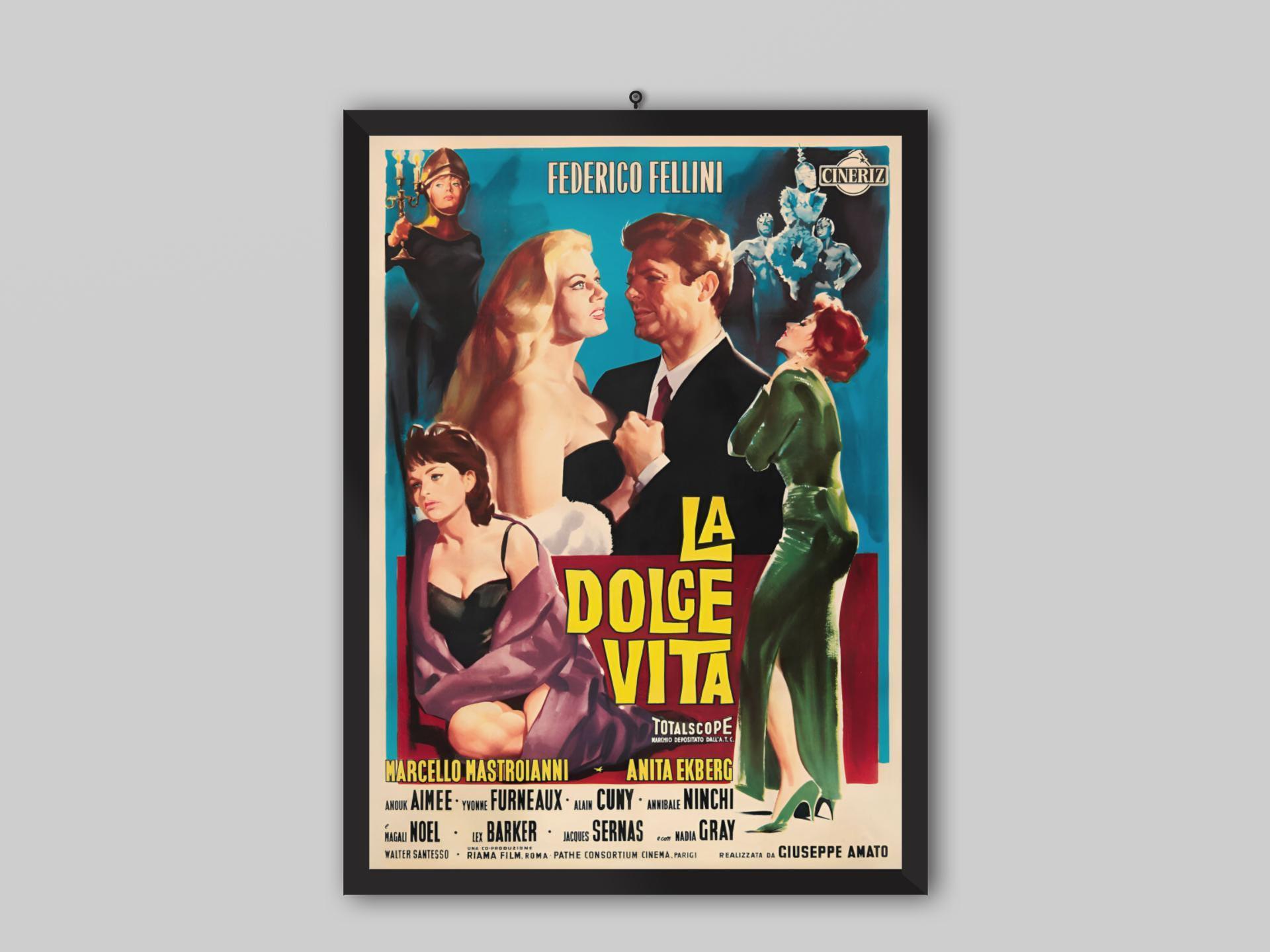 La Dolce Vita de Federico Fellini (1960) Circa 1970, Gruau, Poster, Affiche – Galerie 1881