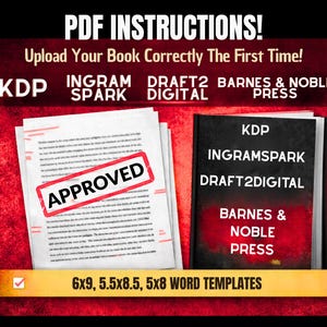 Book Interior Template Microsoft Word 6x9 5x8 5.5x8.5 – Print Ready Formatting for KDP IngramSpark Barnes & Noble (Prevents Upload Errors)