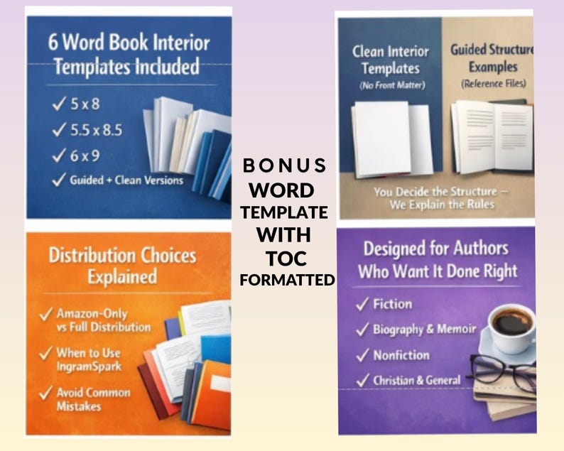 Book Interior Template Microsoft Word 6x9 5x8 5.5x8.5 – Print Ready ...