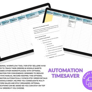 Reseller Tracker Bundle, Multi-Platform Sales, Etsy Automation (Digital Downloads)