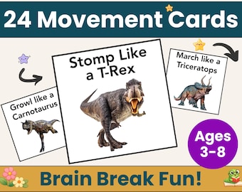 Movement Cards Kid Animal Game Movement Children Learn Animal Sound Movement Activity Toddler Flash Card Preschool Active Game Nature