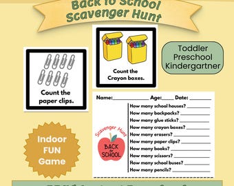 Terug naar school Speurtocht Activiteit Kinderen Spel Thuisonderwijs Leuk Tellen Peuter Nummer Activiteit Leren Voorschoolse Binnenspel