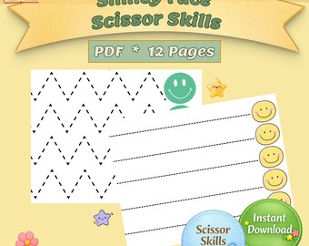 Toddler Scissor Skills Worksheets | Beginner Cutting Practice for Preschool & Kids | Fine Motor Cutting Lines Activity Printable