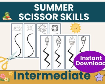 Cutting Practice Worksheets for Preschool Summer Literacy for Kindergarten Fine Motor Skills Summer Printable