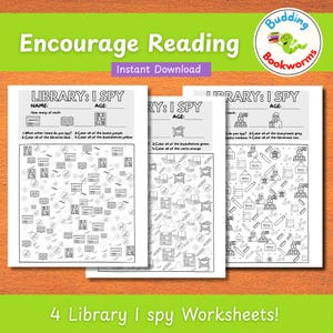 Ispy Library Program Library I Spy Activity for Kids Count & Color Worksheet Printable ...