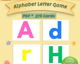 Alphabet Letter Game • Uppercase & Lowercase Cards • Color‑Coded A–Z Learning Activity • 24 Cards Per Letter • Preschool Literacy Center