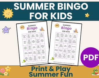 Summer Reading Bingo for Kids | Printable Reading Challenge | Summer Literacy Activity | Reading Log Game | Elementary Reading Tracker