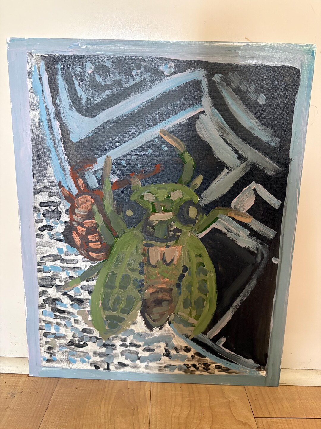 Cicada Rising-expressive Insect Painting - Etsy