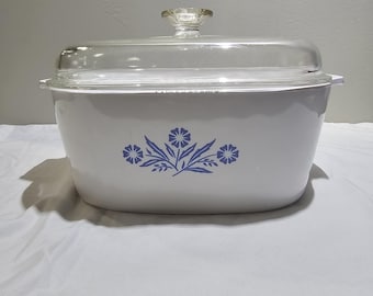 Vintage CorningWare gryta med Pyrex-lock