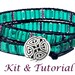 Wrap Bracelet Kit SALE-15% OFF-Jewelry making kit with beads, supplies & easy tutorial. "Emerald Celtic Knot".