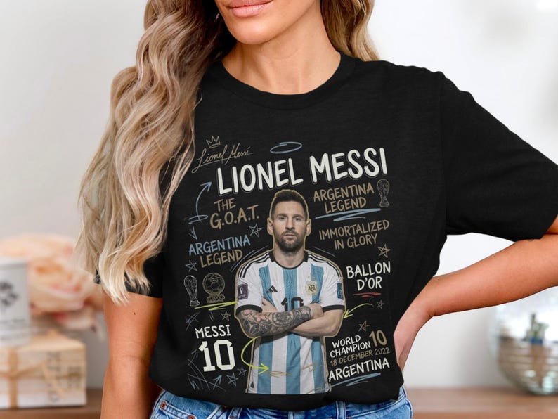 Messi PNG Shirt Design, Lionel Messi Comic Sublimation, Soccer Graphic Tee, Instant Download