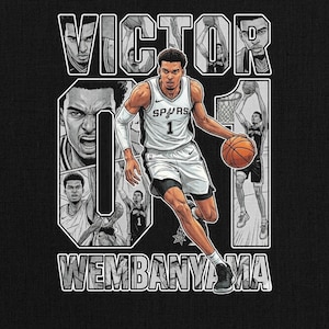 Wembanyama PNG Shirt Design, Basketball Player Comic Graphic Tee Sublimation (PNG Digital Download)
