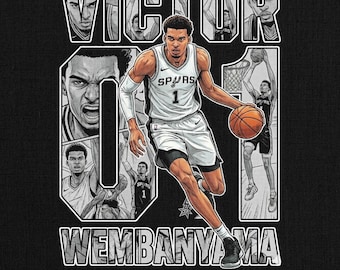 Wembanyama PNG Shirt Design, Basketball Player Comic Graphic Tee Sublimation (PNG Digital Download)