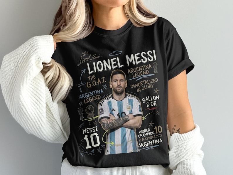 Messi PNG Shirt Design, Lionel Messi Comic Sublimation, Soccer Graphic Tee, Instant Download