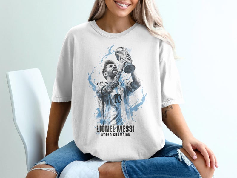 Messi PNG Shirt Design, Lionel Messi Comic Sublimation, Soccer Graphic Tee, Instant Download