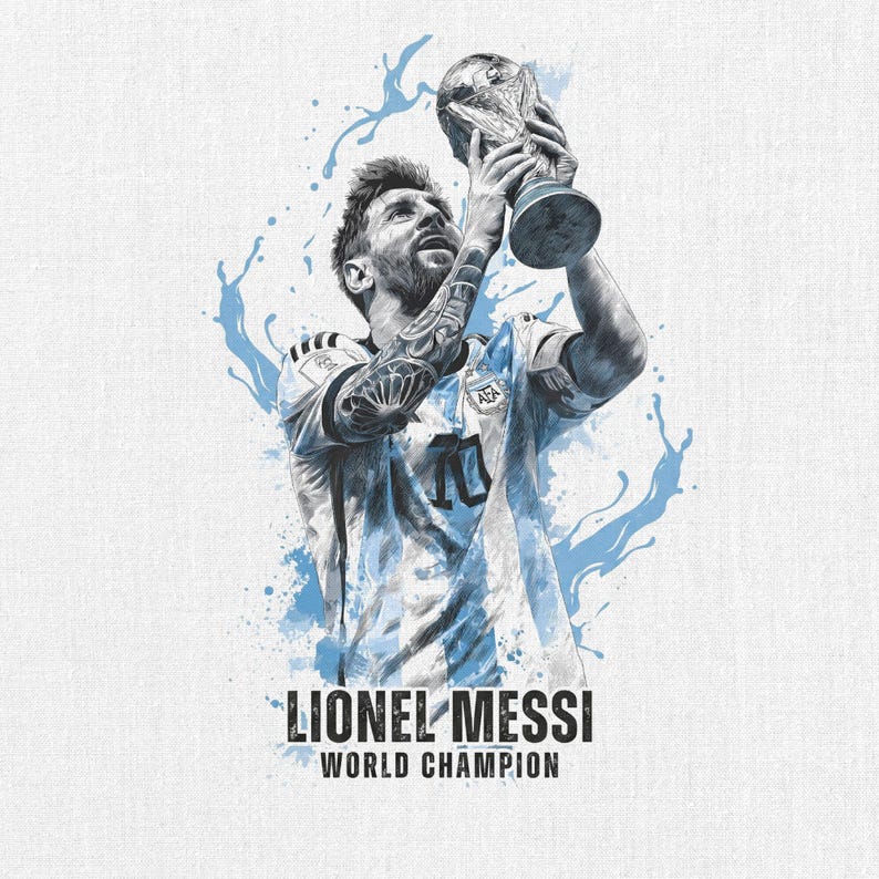 Messi PNG Shirt Design, Lionel Messi Comic Sublimation, Soccer Graphic Tee, Instant Download