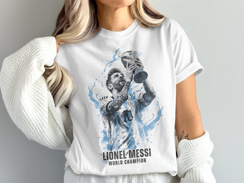 Messi PNG Shirt Design, Lionel Messi Comic Sublimation, Soccer Graphic Tee, Instant Download