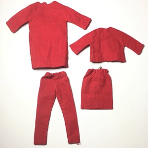 Barbie Red Corduroy Suit, Pants, Skirt, Coat, Jacket, Pants - Etsy