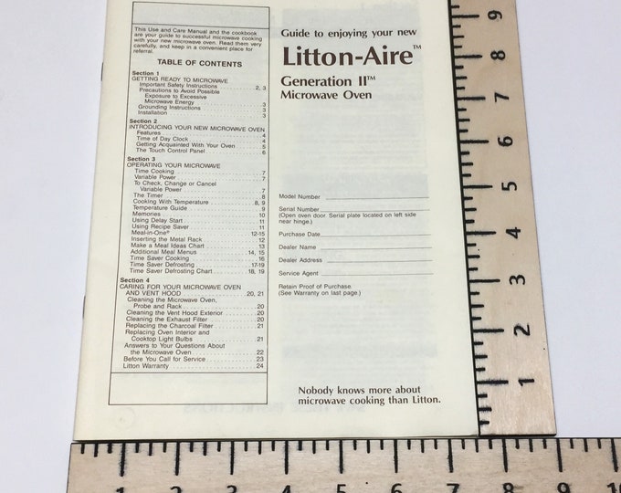 Littonaire Generation II Microwave Manual Etsy