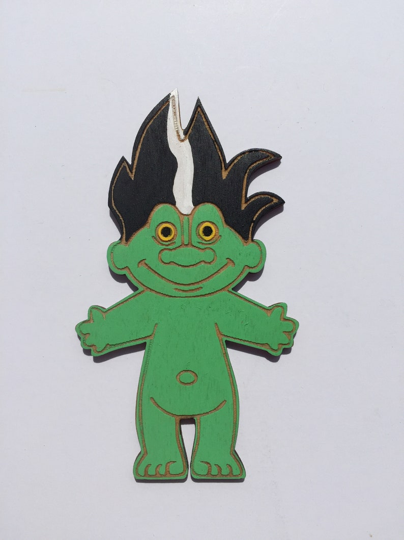 Troll Magnet Ornament Laser Birch wood cutout | Etsy