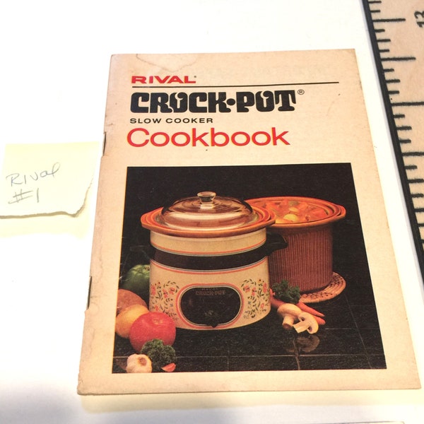 Rival Crockpot Slow Cooker Cookbook 1970s 1982 1995