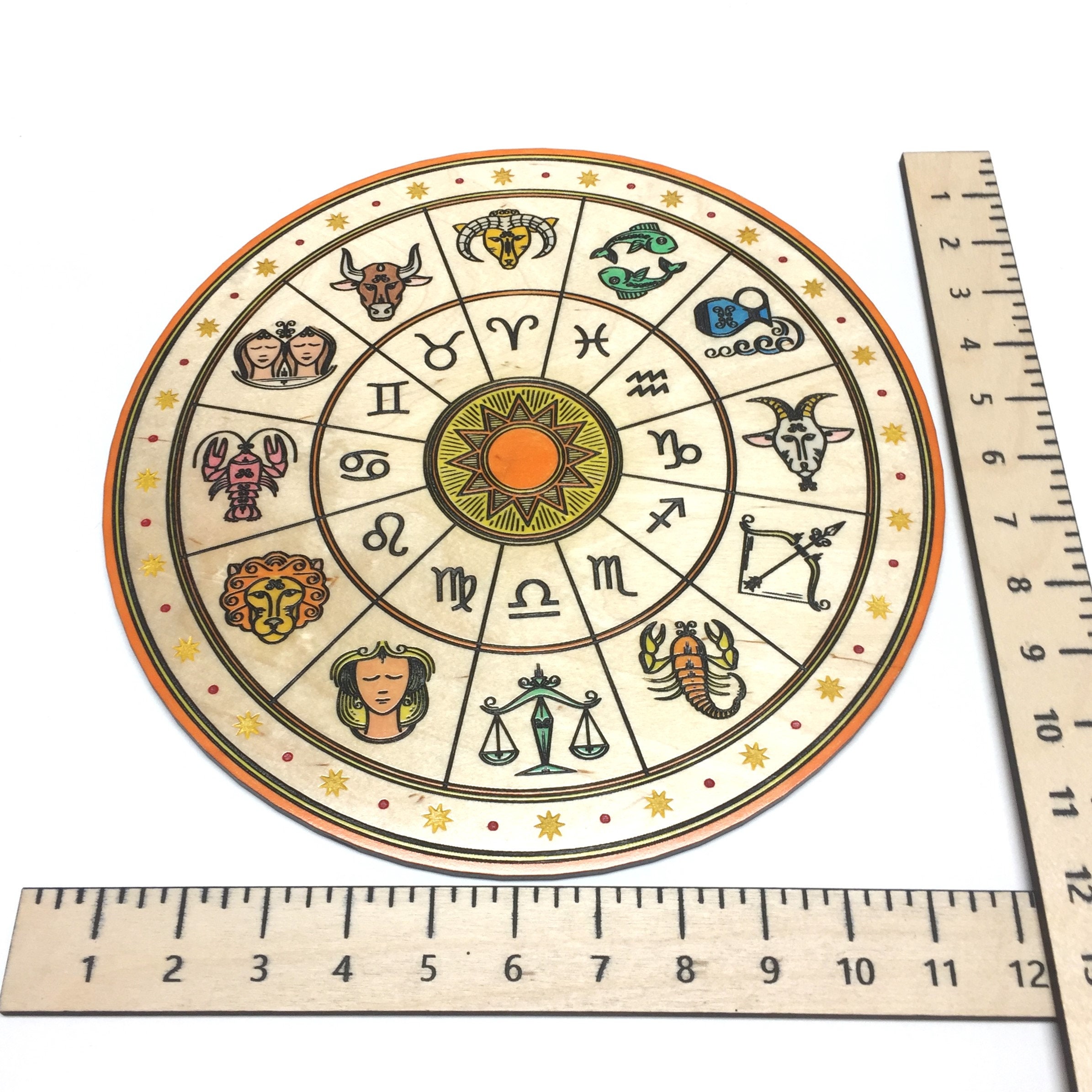 Zodiac Sign Wood Sign 12'', Free Personalization - Etsy