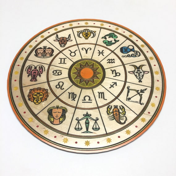 Zodiac Sign Wood Sign 12'', Free Personalization - Etsy