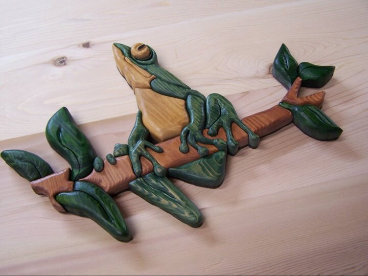 Frog Wall art Home Decor is Green and made with Recycled Etsy