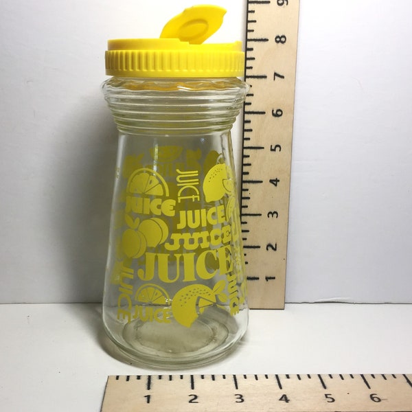 1970's Lemon Juice Jar with Yellow Lid