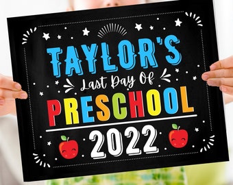 Personalized School Chalkboard Sign - First Day of School Chalkboard - Last Day of School Chalkboard - Back to School - Canva Template