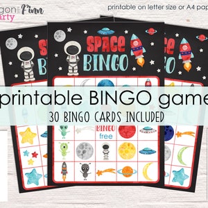 Space Bingo Printable Party Game - 30 Bingo Cards - Space Birthday Party Game - Space Party Game - Printable PDF - Instant Download