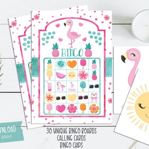 Luau Bingo Printable Game - Printable Luau Birthday Party Game - Hula Party Game - Summer Bingo Game - Instant Download