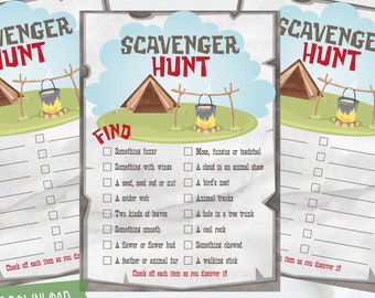 Outdoor Scavenger Hunt - Printable Scavenger Hunt Activity - Nature Scavenger Hunt - Outdoor Scavenger Hunt - Instant Download